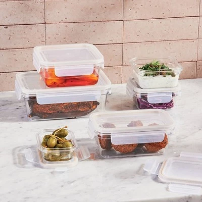 12pc (set of 6) Plastic Food Storage Container Set with Lids Clear - Figmint™ 3 12pc (set of 6) Plastic Food Storage Container Set with Lids Clear - Figmint™