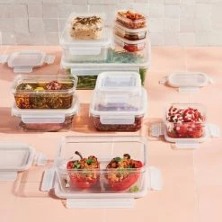 24pc (set of 12) Plastic Food Storage Container Set with Lids Clear - Figmint™