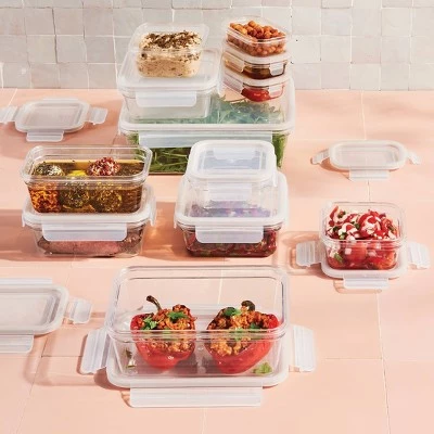 24pc (set of 12) Plastic Food Storage Container Set with Lids Clear - Figmint™ 3 24pc (set of 12) Plastic Food Storage Container Set with Lids Clear - Figmint™