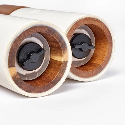 Ceramic Salt and Pepper Grinder Set Cream - Figmint™ 4 Ceramic Salt and Pepper Grinder Set Cream - Figmint™ - Image 2