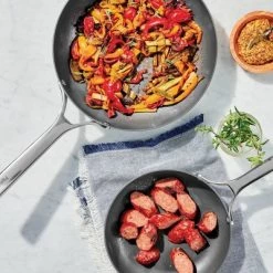 2pk (8" & 10") Nonstick Stainless Steel Frypan Set Silver - Figmint™