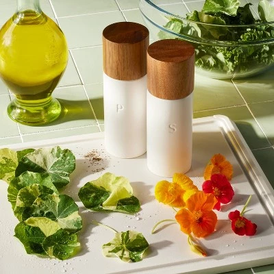 Ceramic Salt and Pepper Grinder Set Cream - Figmint™ 3 Ceramic Salt and Pepper Grinder Set Cream - Figmint™