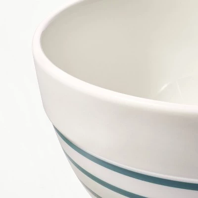 3qt Ceramic Earthenware Mixing Bowl - Figmint™ Red Striped 4 3qt Ceramic Earthenware Mixing Bowl - Figmint™ Red Striped - Image 2