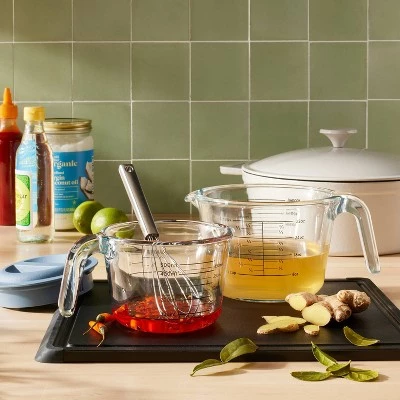 2 Cup Glass Measuring Cup with Lid Clear - Figmint™ 3 2 Cup Glass Measuring Cup with Lid Clear - Figmint™