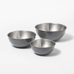 3pc (5qt, 3qt & 1.5qt) Stainless Steel Non-Slip Mixing Bowls (no lids) - Figmint™ Gray -Figmint Online Shop GUEST 5e40af47 eb61 4c24 9ecf dc174c26ca76
