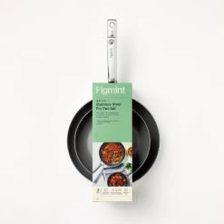 2pk (8" & 10") Nonstick Stainless Steel Frypan Set Silver - Figmint™ -Figmint Online Shop GUEST 66a5088d cbcf 4f58 a9cb 79d758c96e9e
