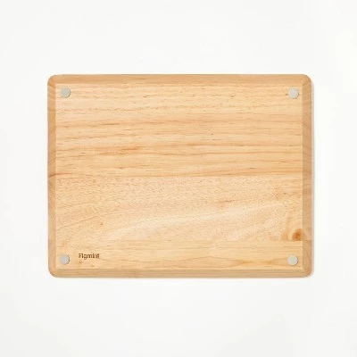 10"x13" Nonslip Rubberwood Cutting Board Natural - Figmint™ 4 10"x13" Nonslip Rubberwood Cutting Board Natural - Figmint™ - Image 2