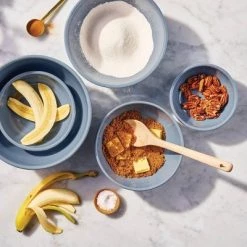 5pc Earthenware Ceramic Mixing Bowl Set - Figmint™ Blue