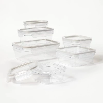 12pc (set of 6) Plastic Food Storage Container Set with Lids Clear - Figmint™ 4 12pc (set of 6) Plastic Food Storage Container Set with Lids Clear - Figmint™ - Image 2