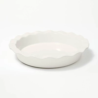 9" Round Stoneware Ruffle Pie Dish - Figmint™ Cream 8 9" Round Stoneware Ruffle Pie Dish - Figmint™ Cream - Image 6