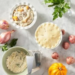 2pc Round Stoneware Mini Pie Dish Cream - Figmint™