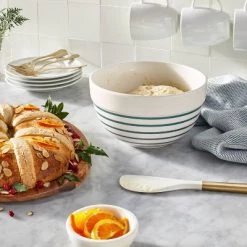 3qt Ceramic Earthenware Mixing Bowl - Figmintâ„¢ Red Striped