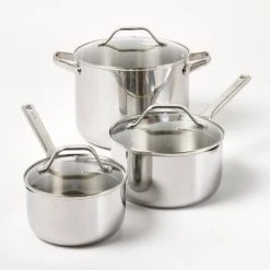 12pc Stainless Steel Cookware Set with 6pc Pan Protectors Silver - Figmint™ -Figmint Online Shop GUEST fc2a7b6a df92 471f 9bc1 272942c76a82 1